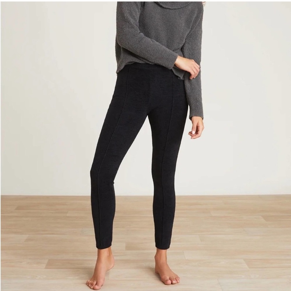 Barefoot Dreams CozyChic Ultra Lite Seamed Leggings Pants Black High Rise XL